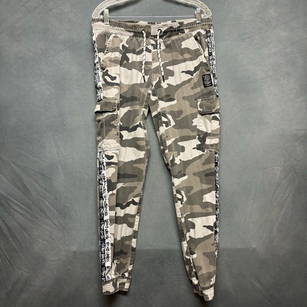 Vintage Ecko Unltd Joggers Army Camo Cargo Men Medium Military Pull On Gorpcore